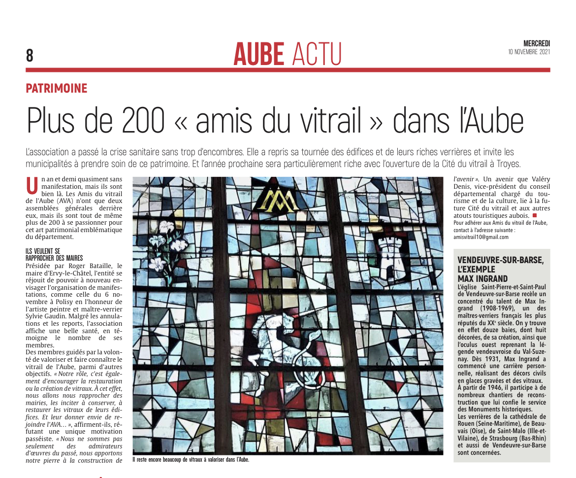 Plus de 200 amis du vitrail dans l'Aube.