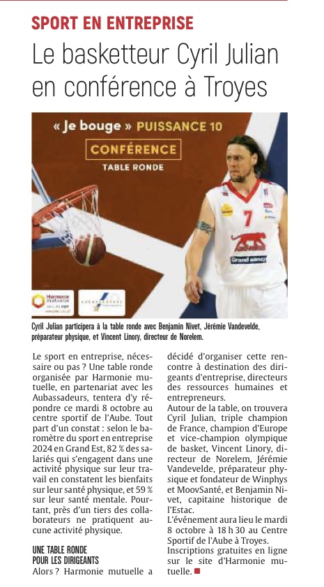 Le basketteur Cyril Julian en conférence à Troyes !