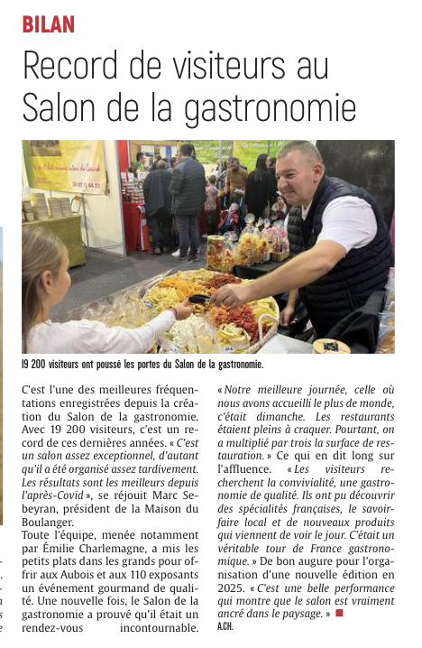 Record de fréquentation au Salon de la gastronomie de Troyes