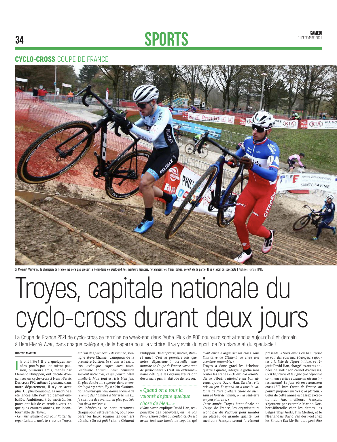 TROYES, capitale nationale du cyclo-cross durant deux jours.