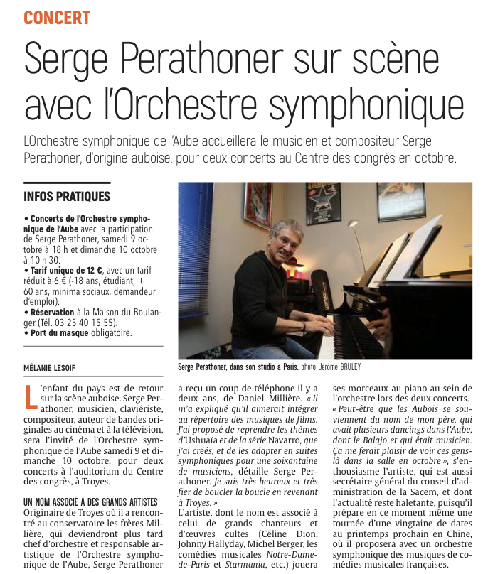 Serge Perathoner sur scène avec l'Orchestre Symphonique.