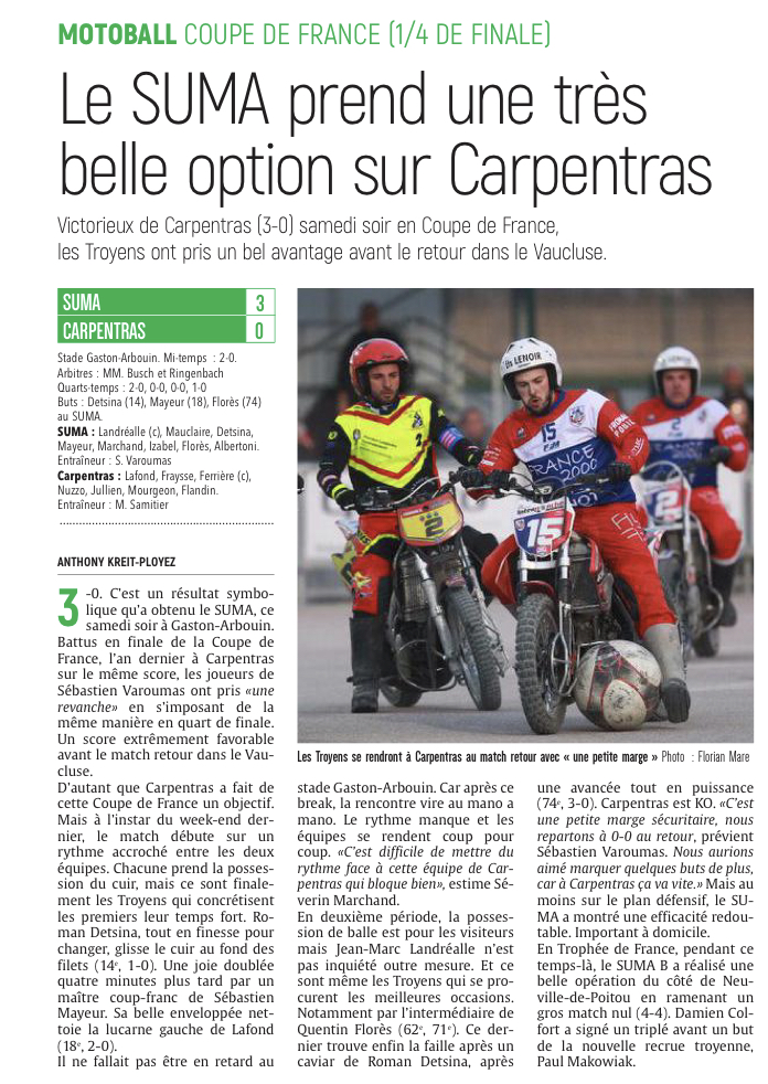 Le SUMA prend une très belle option sur Carpentras.