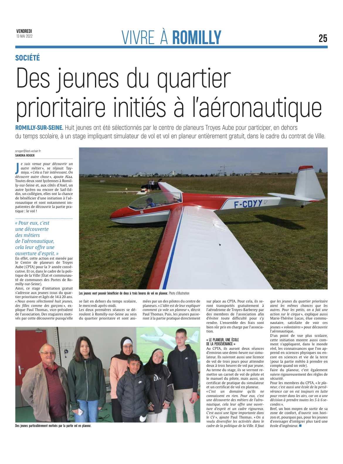 Des jeunes du quartier prioritaire initiés à l'aéronautique.