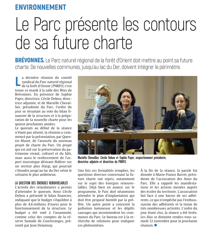 Le Parc présente les contour de sa future charte.