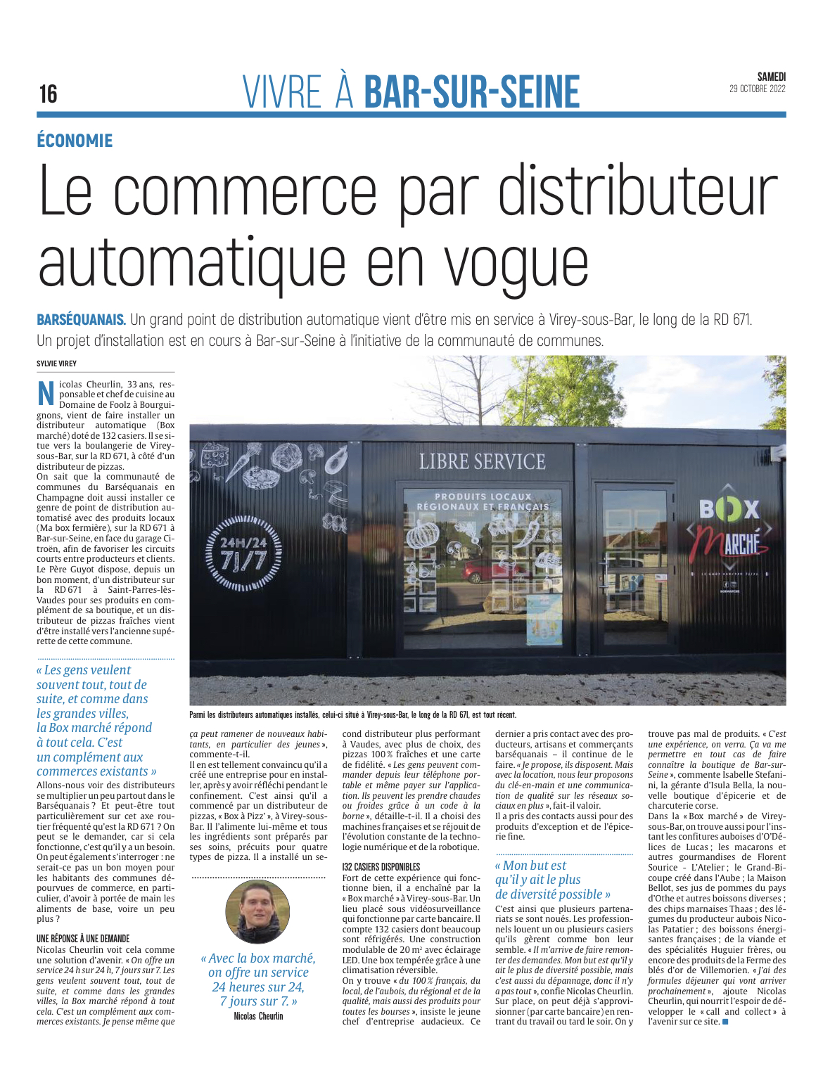 Le commerce par distributeur automatique en vogue.