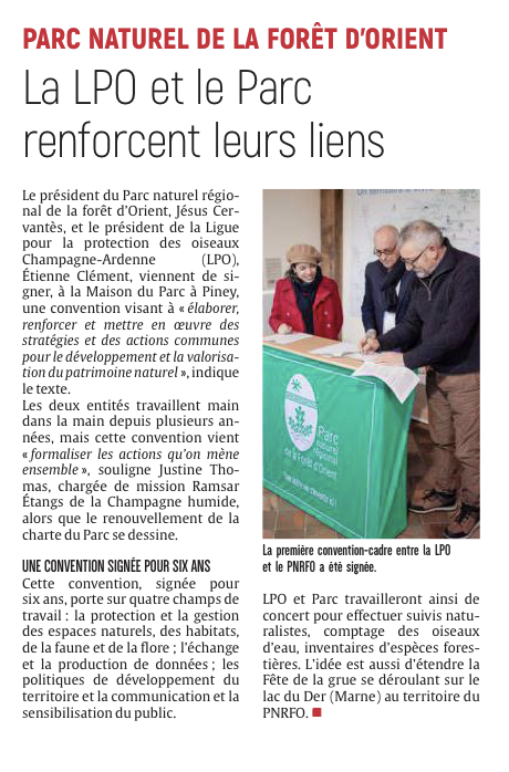 La LOP et le Parc renforcent leurs liens