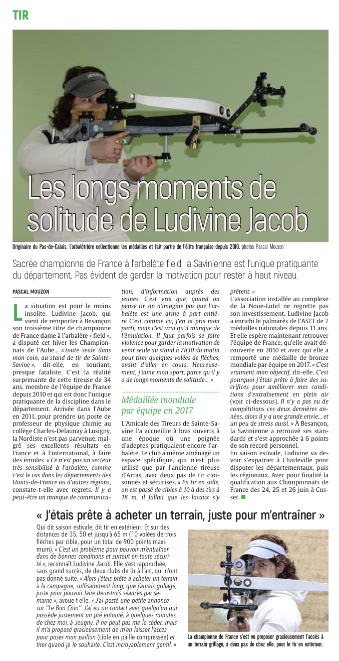 Les longs moments de solitude de Ludivine Jacob.