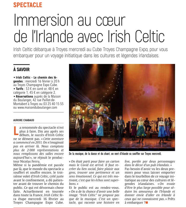 Immersion au coeur de l'Irlande avec Irish Celtic.