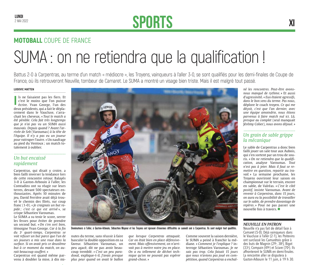 SUMA : on ne retiendra que la qualification !