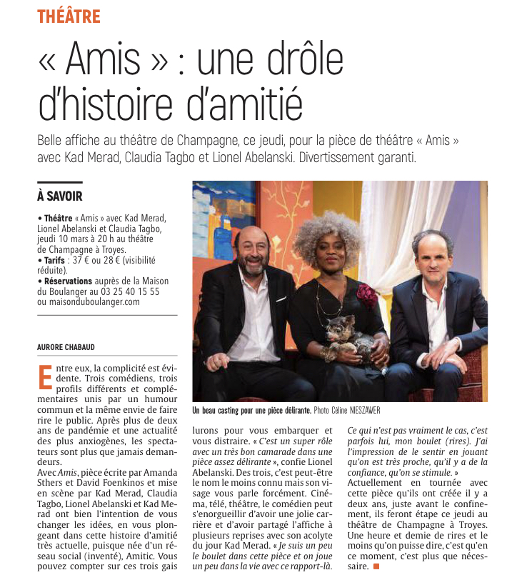 MDB : Amis: une drôle d'histoire d'amitié.