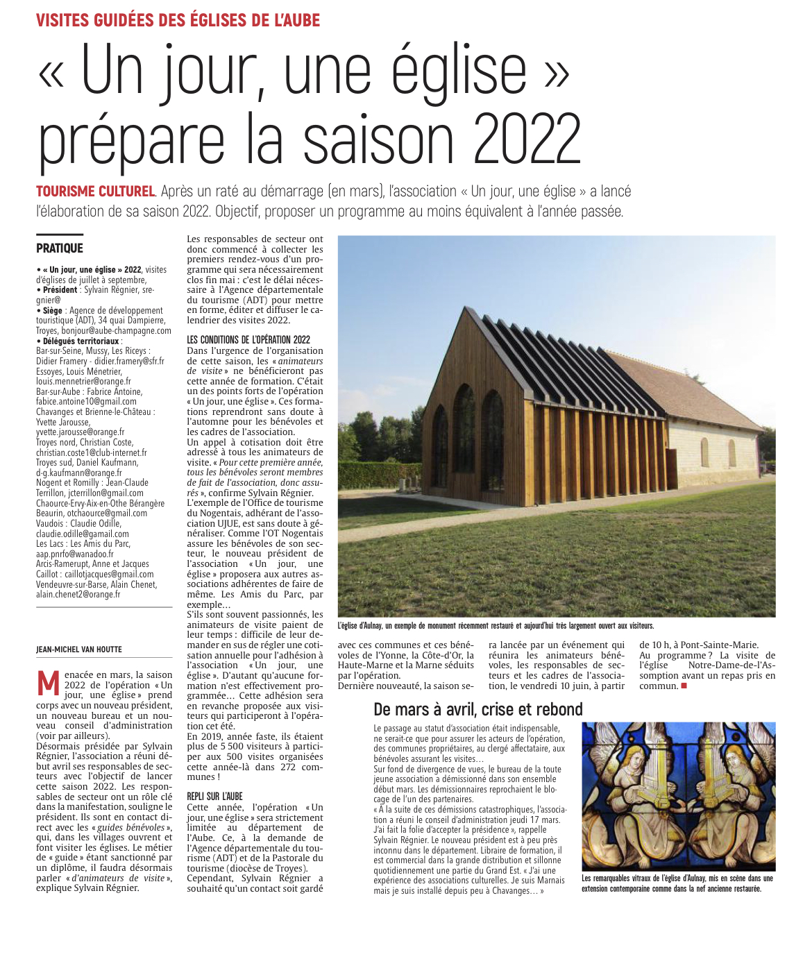 Un jour, une église prépare la saison 2022.