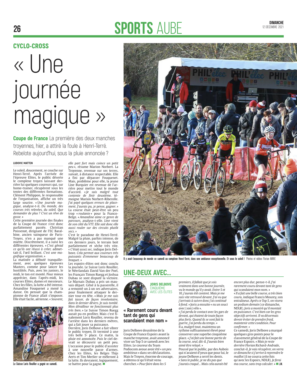 TROYES, capitale nationale du cyclo-cross durant deux jours.