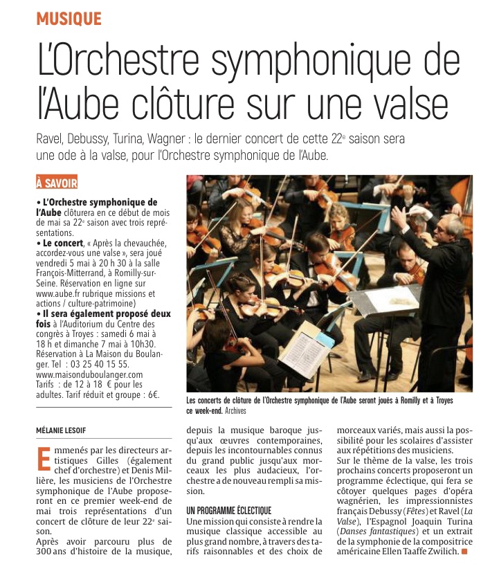 L’Orchestre symphonique de l’Aube clôture sur une valse.