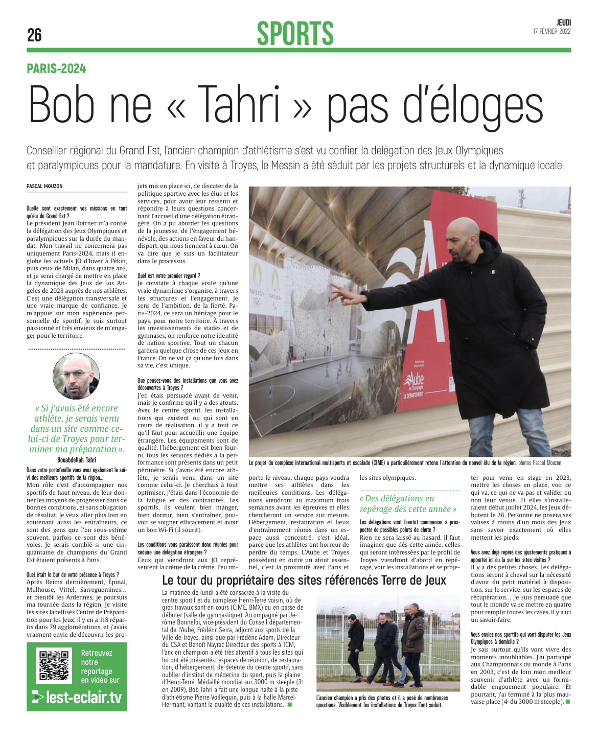 Bob ne Tahri pas d'éloges.