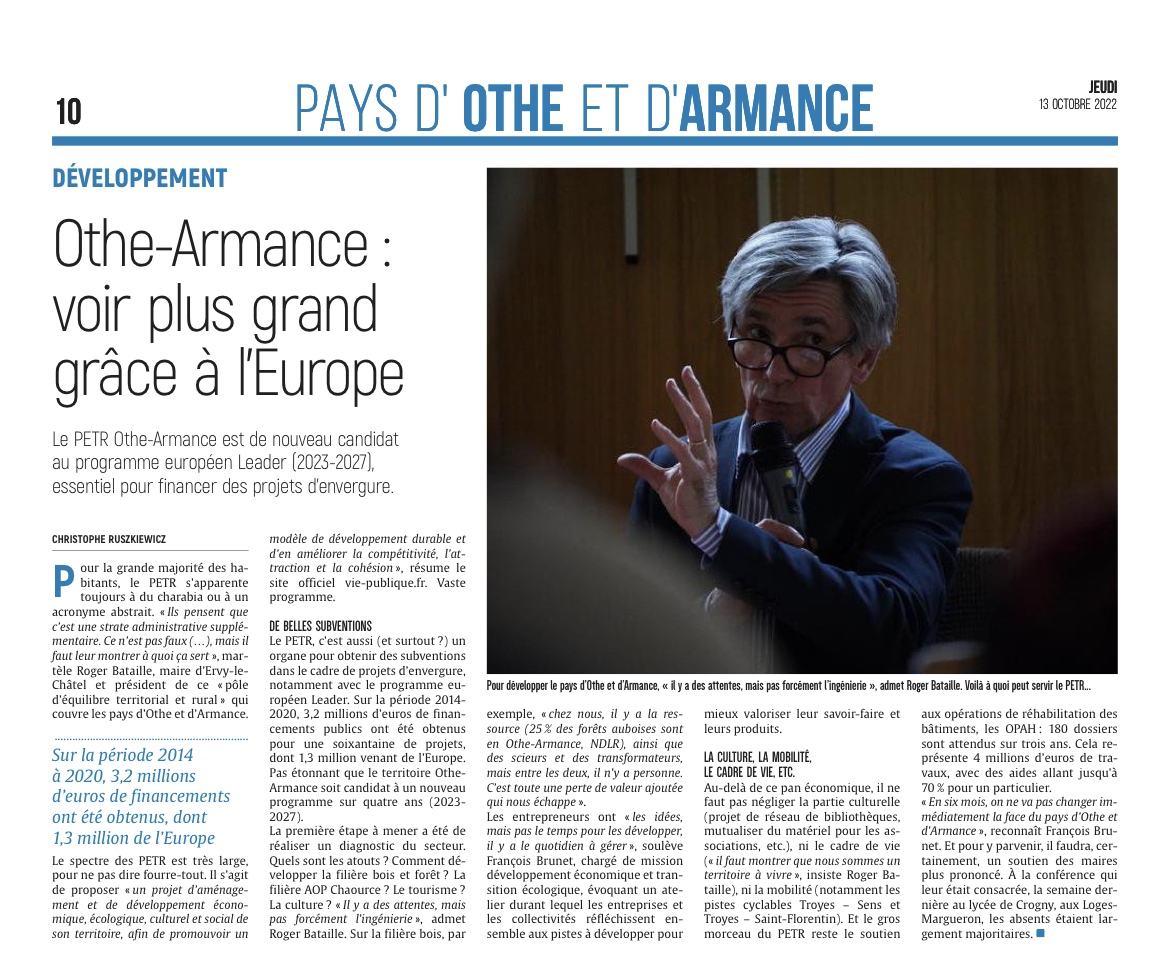 Othe-Armance : voir plus grand grâce à l'Europe.